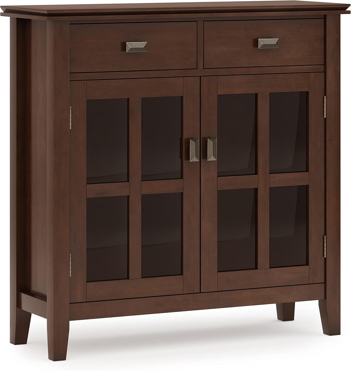 Simpli Home Artisan Solid Wood Entryway Storage Cabinet In Russet Brown