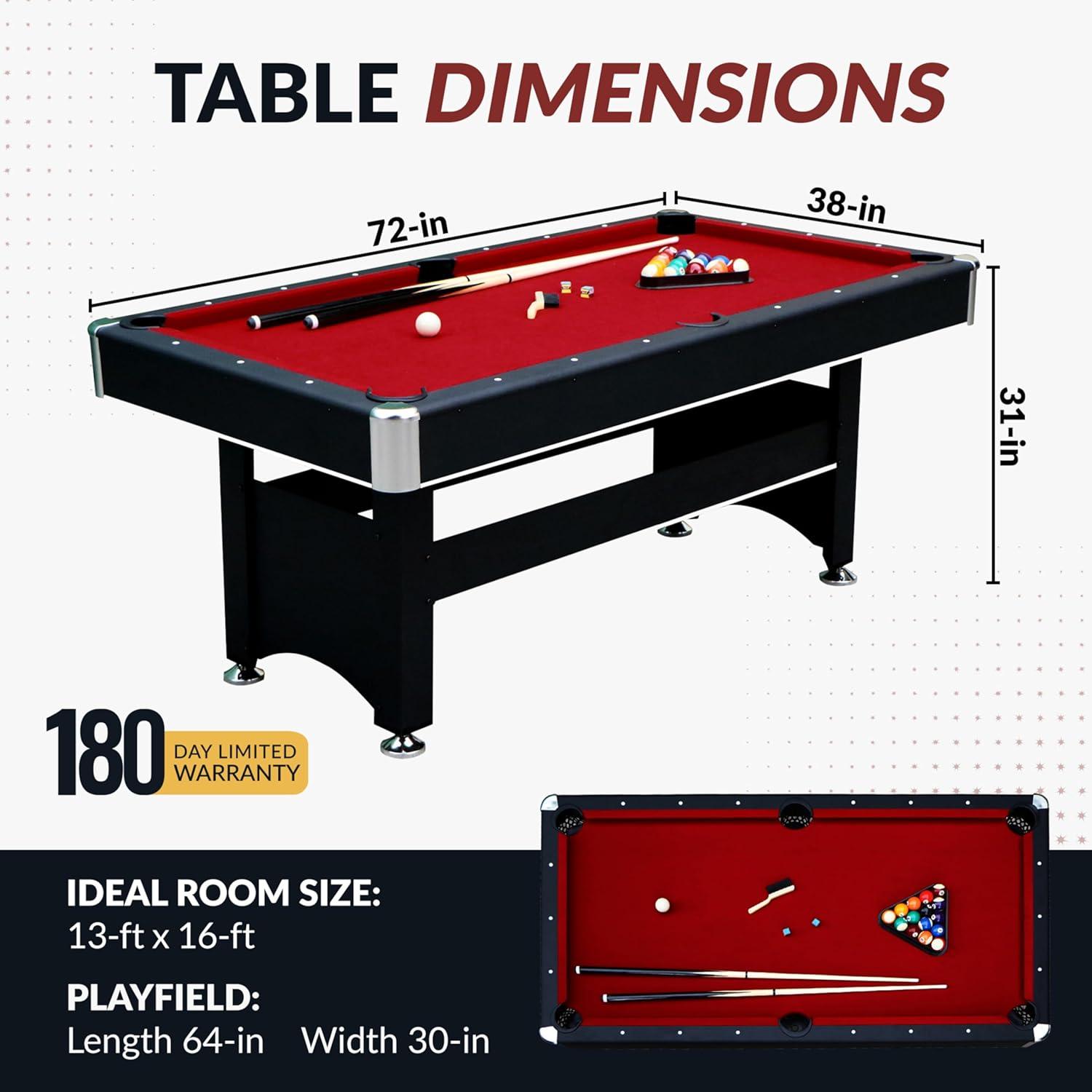 Hathaway Spartan 6' Pool Table with Table Tennis Conversion Top - Black