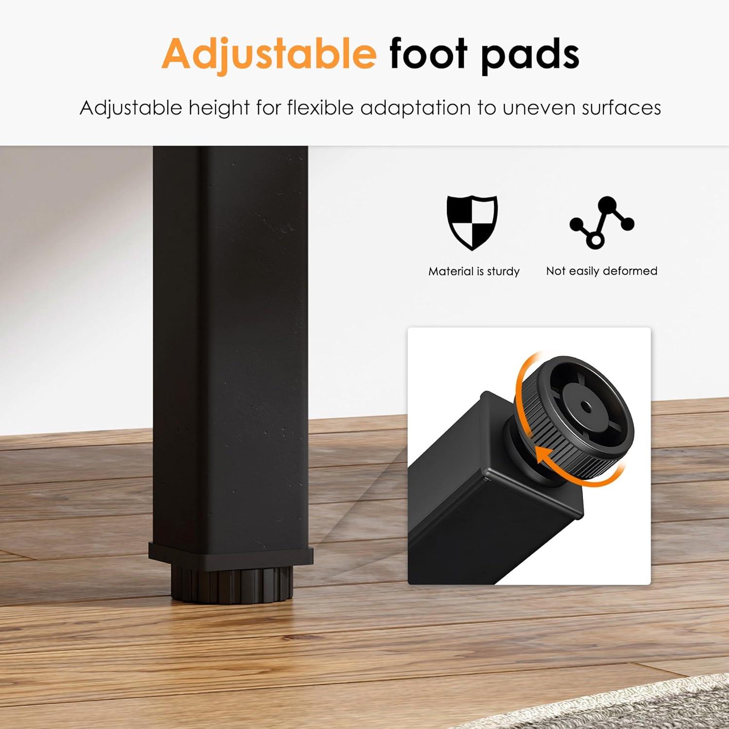 Need Computer Desk, 47 inch Home Office Desk, Modern Simple Style Home Office Gaming Desk, Basic Writing Table for Study Student, Black Metal Frame, Black