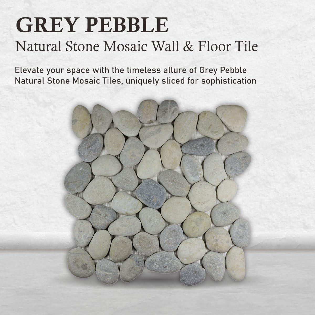 Kansas 12" x 12" Natural Stone Pebbles Mosaic Wall & Floor Tile