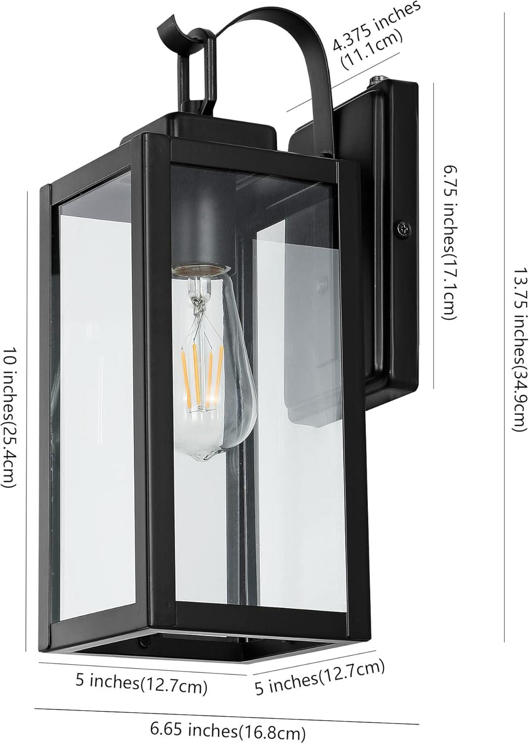 Clemens Outdoor Wall Sconce Lights (Set of 2) - Matte Black - Safavieh.