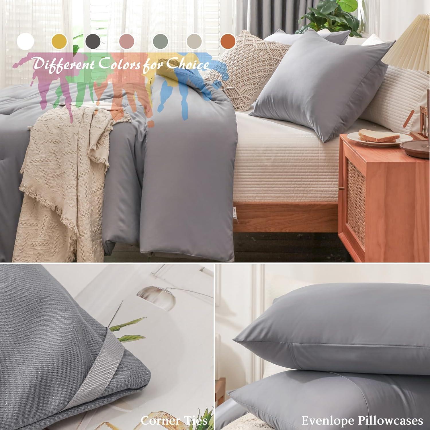 SPRINDAY Queen Comforter Set For Adult, 3 Piece Sage Green Comforter Sets & Bedding For All Season