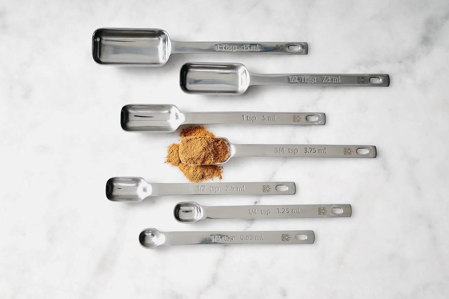 King Arthur Baking Company Spice Measuring Spoons, 18/8 Stainless Steel, 7-Piece Set