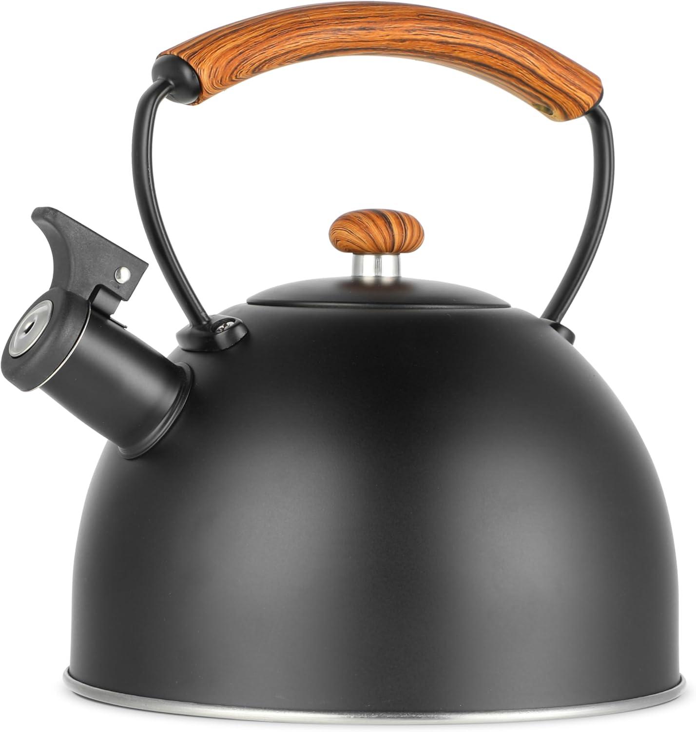 OULII Stove Top Whistling Tea Kettle Stainless Steel Teakettle Teapot with Handle for Home