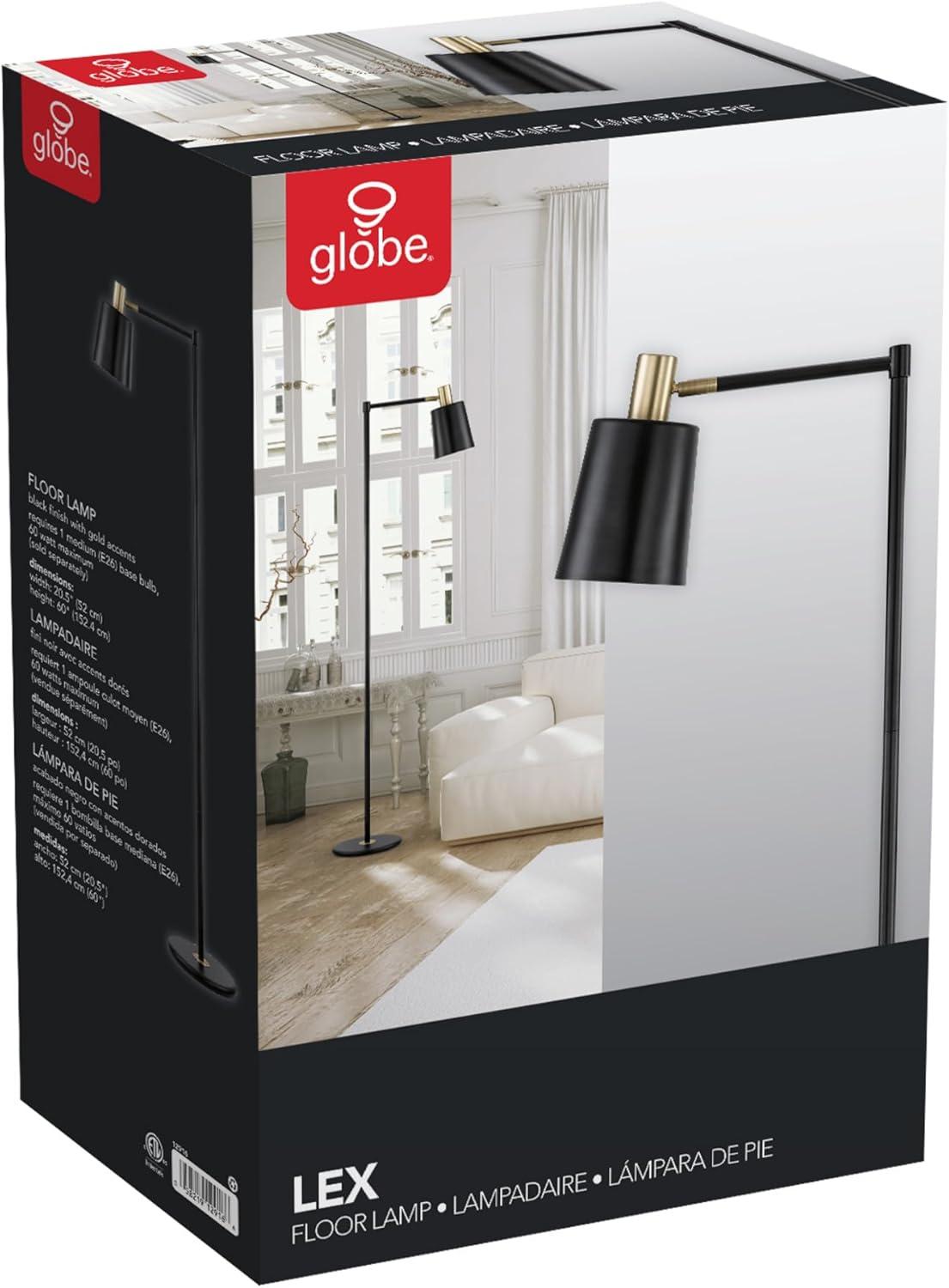 Globe Electric Lex 60" Black Finish Floor Lamp, 12916