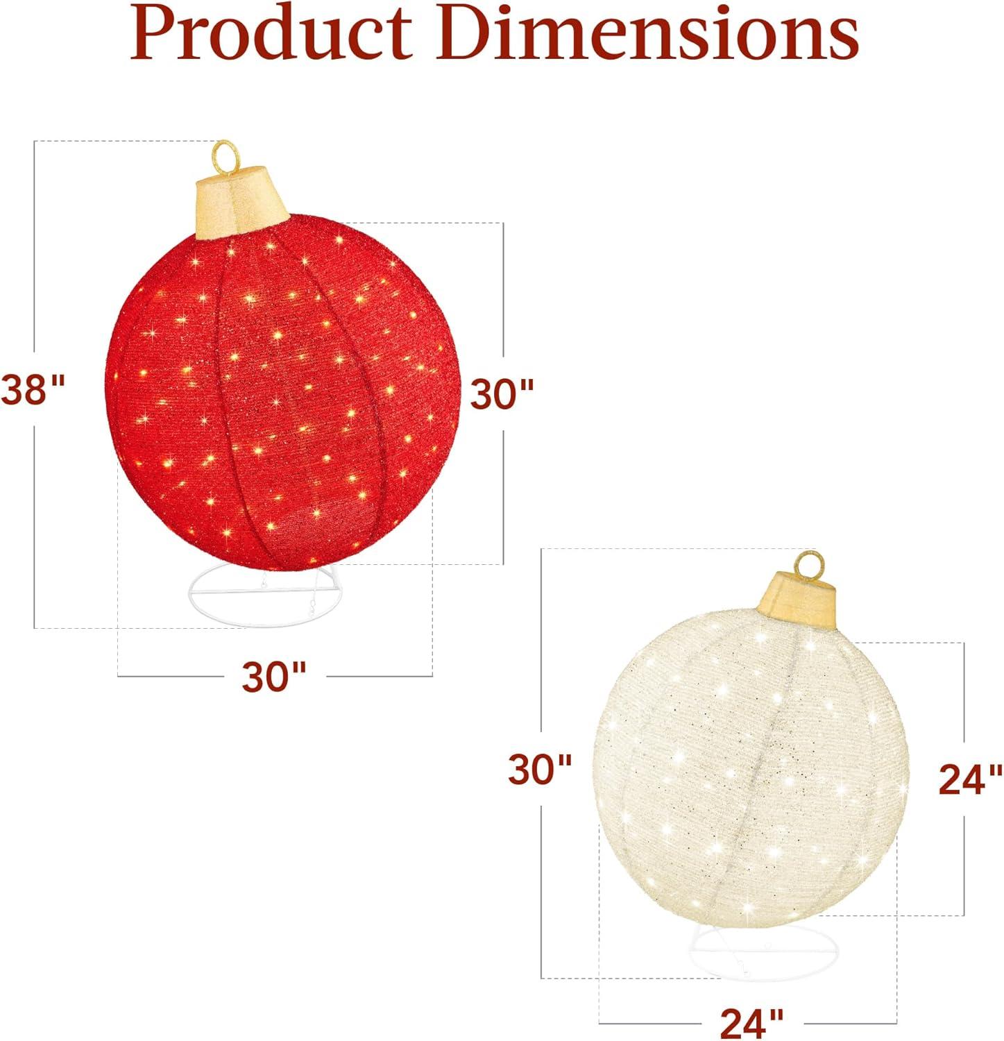 Best Choice Products 2pc Large Outdoor Christmas Ornament Set, Lighted Pop-Up Ball Holiday Décor