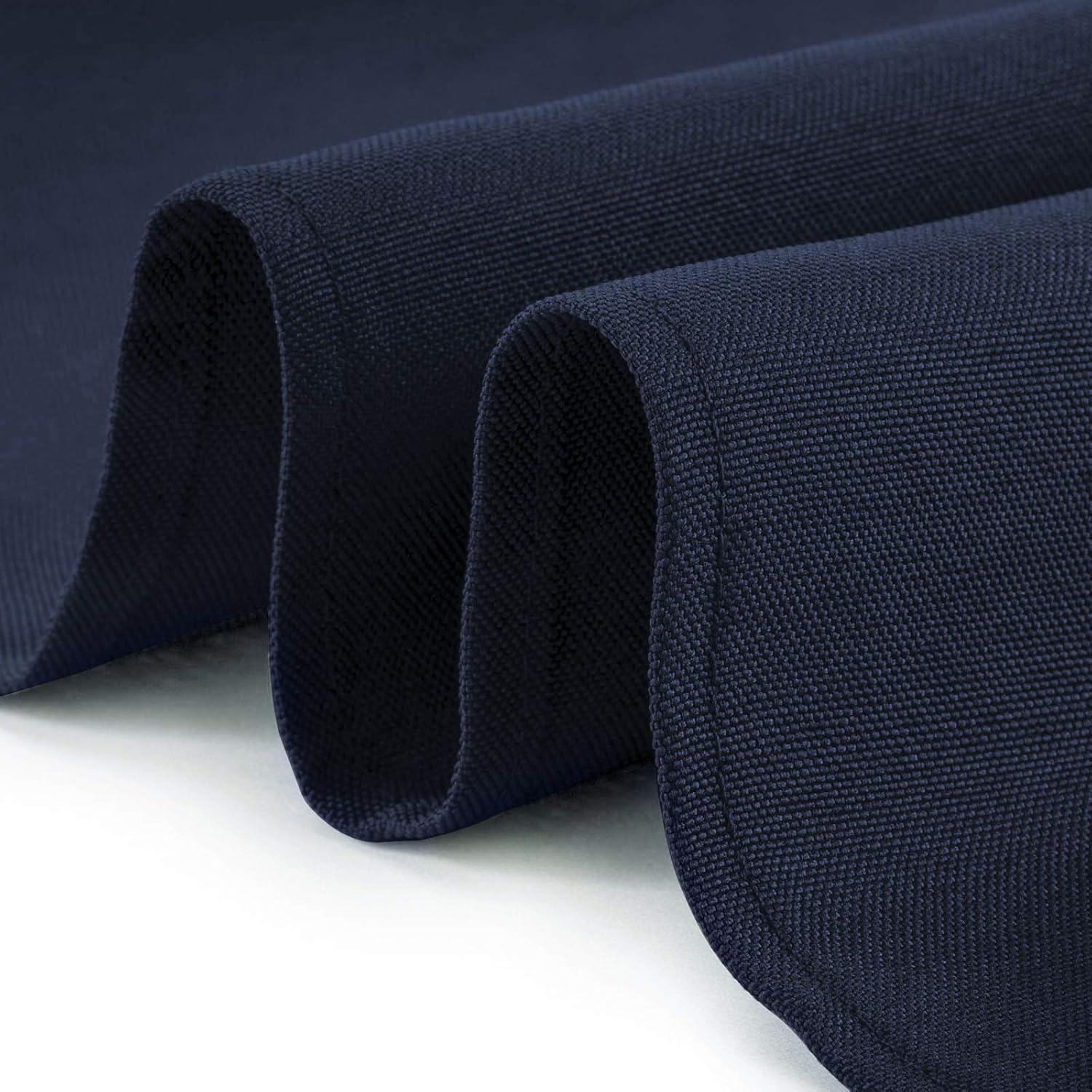 Lann's Linens Polyester Fabric Tablecloth for Wedding, Banquet, Restaurant - 70 x 120 Inch Rectangular - Navy Blue