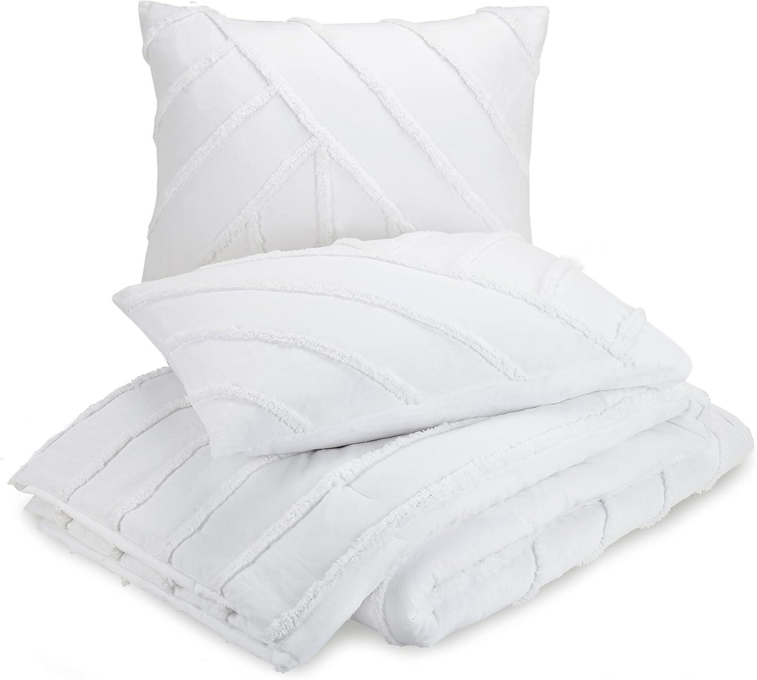 Laurel and Mayfair Cotton Ring Stitch Chevron / Zig Zag Comforter Set