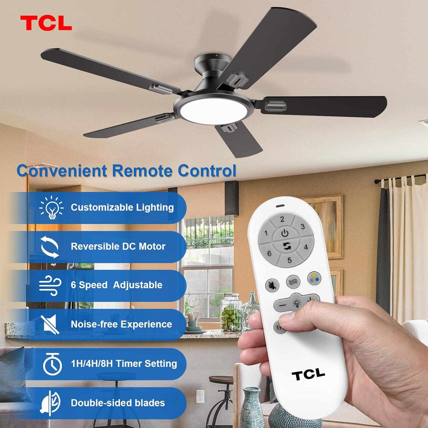 MAXAYA Ceiling Fan With LED Light 22 Inch Large Air Volume ...