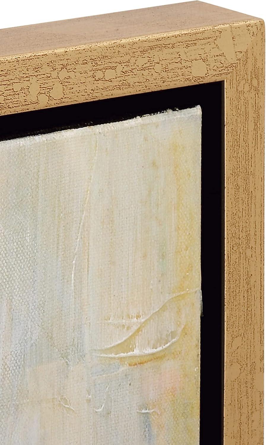 Canvas Abstract Framed Wall Art with Gold Frame Gold - Olivia & May: Elegant Decor, Vertical Orientation, Sawtooth Hanging