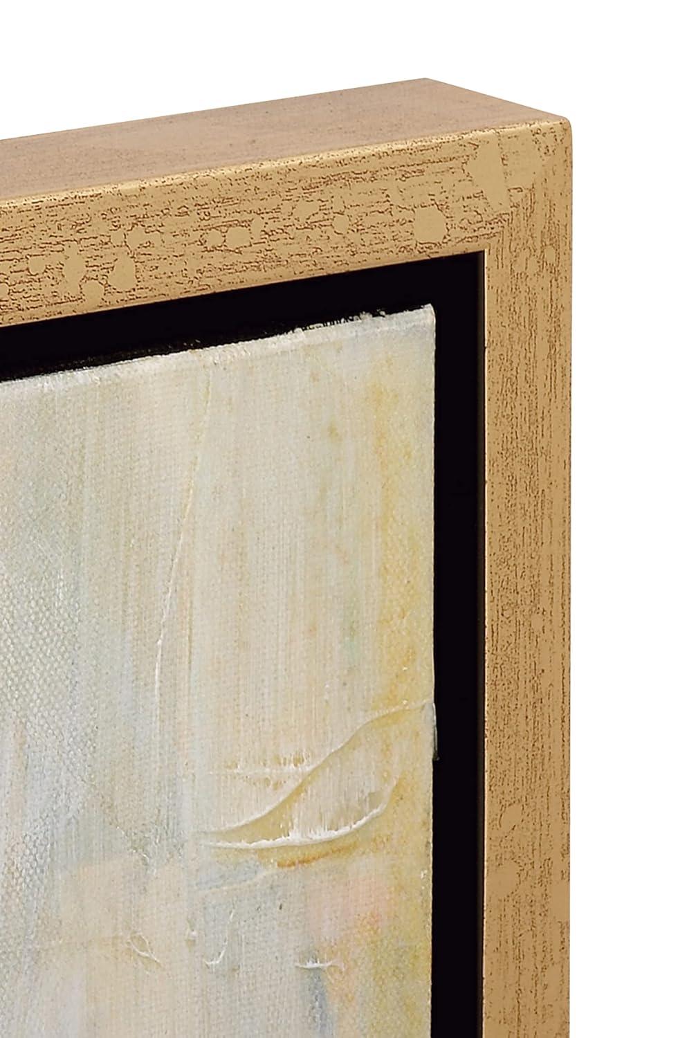 Canvas Abstract Framed Wall Art with Gold Frame Gold - Olivia & May: Elegant Decor, Vertical Orientation, Sawtooth Hanging