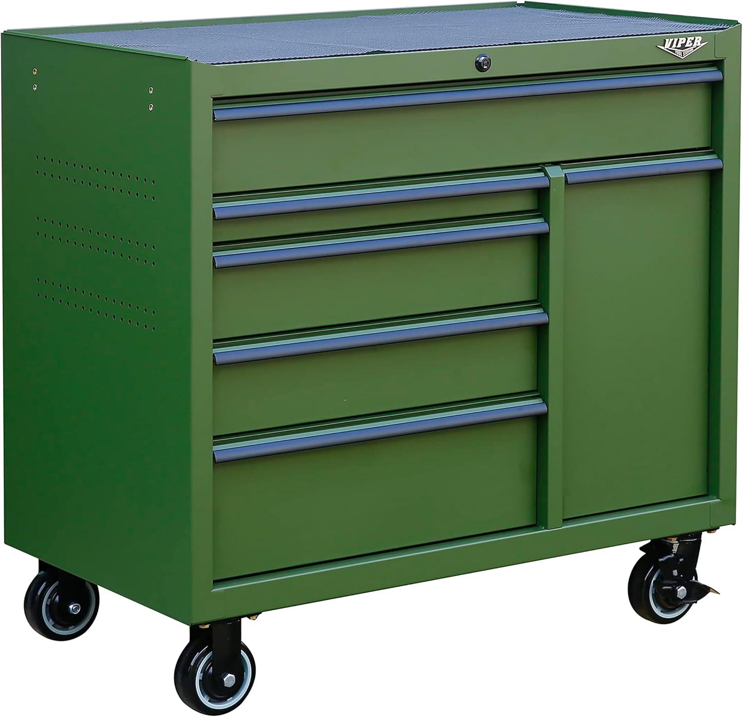 Viper Tool Storage 41.5'' W 6 -Drawer Steel Bottom Rollaway Chest with Wheels