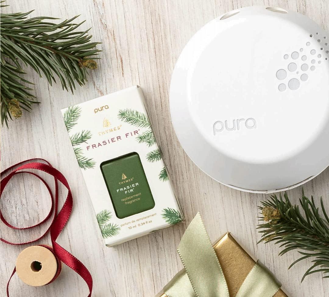 Thymes Pura Smart Home Plug-in Diffuser Kit - Frasier Fir (1 Diffuser + 2 Frasier Fir 0.34 Oz Refill Vials)