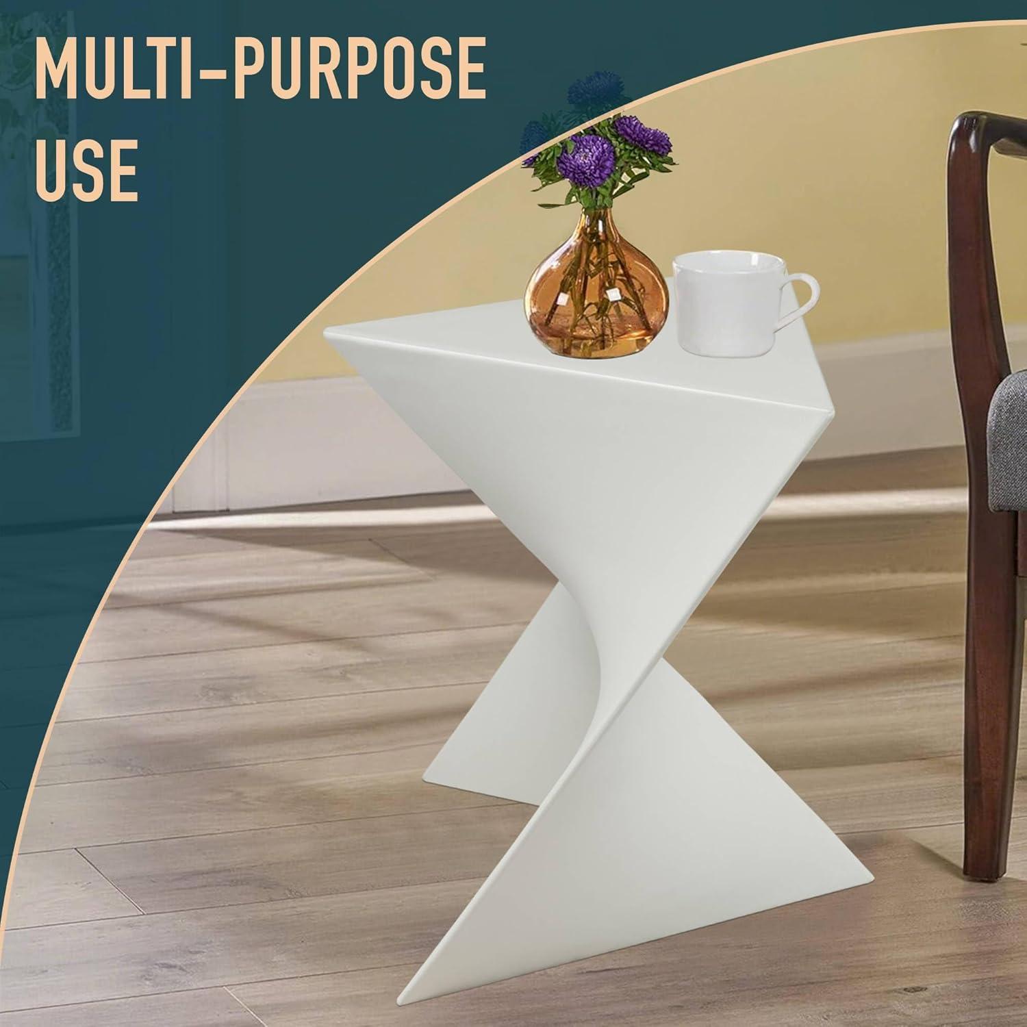 LeisureMod Danbury Modern Vanity Side Table, White