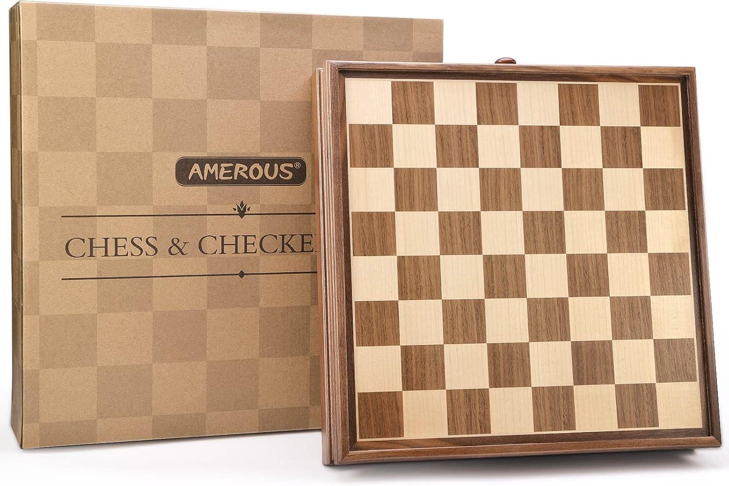 15" Large 2-in-1 Chess and Checkers Board Game Combo Set