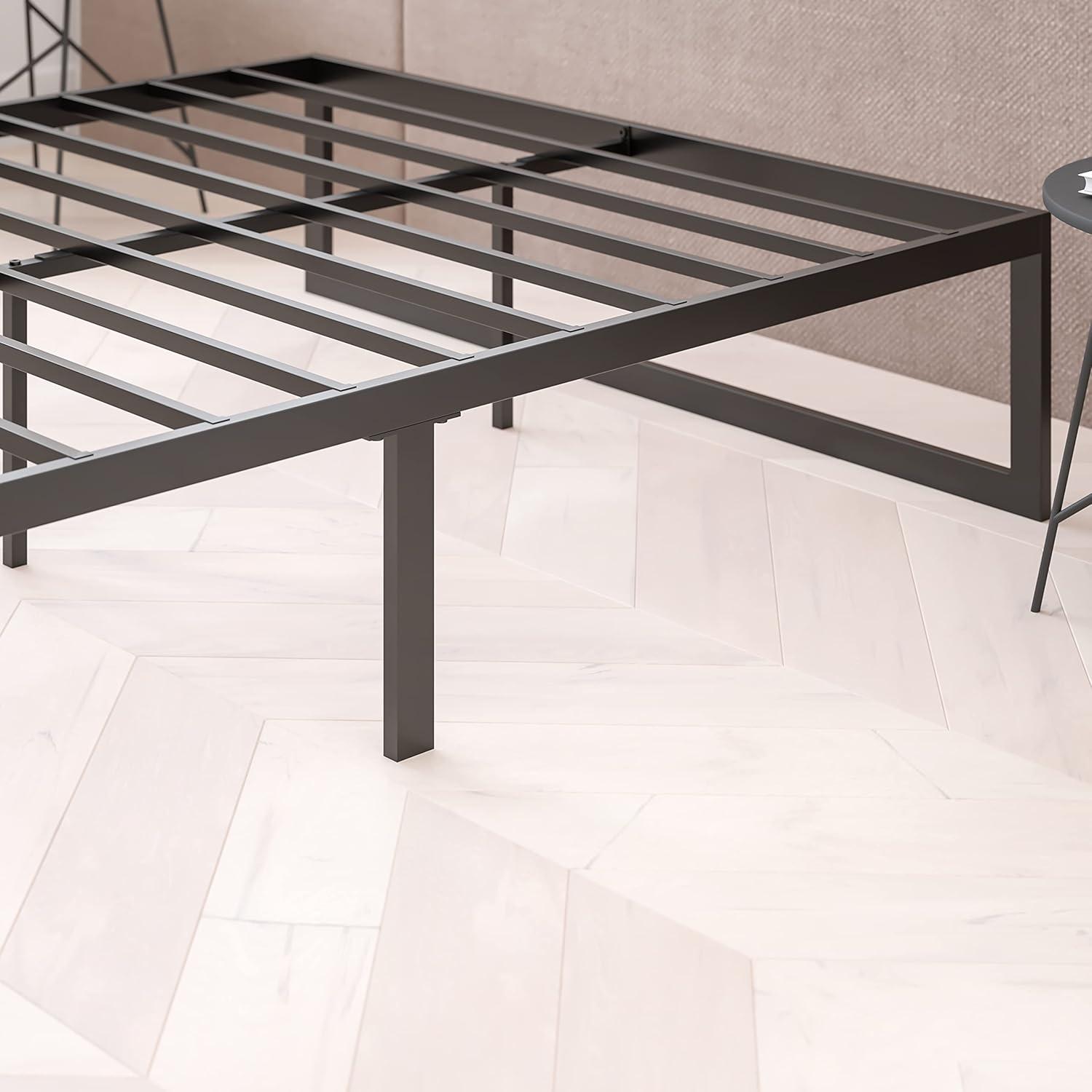 Flash Furniture 14 Inch Metal Platform Bed Frame - No Box Spring Needed with Steel Slat Support and Quick Lock Functionality (Full)