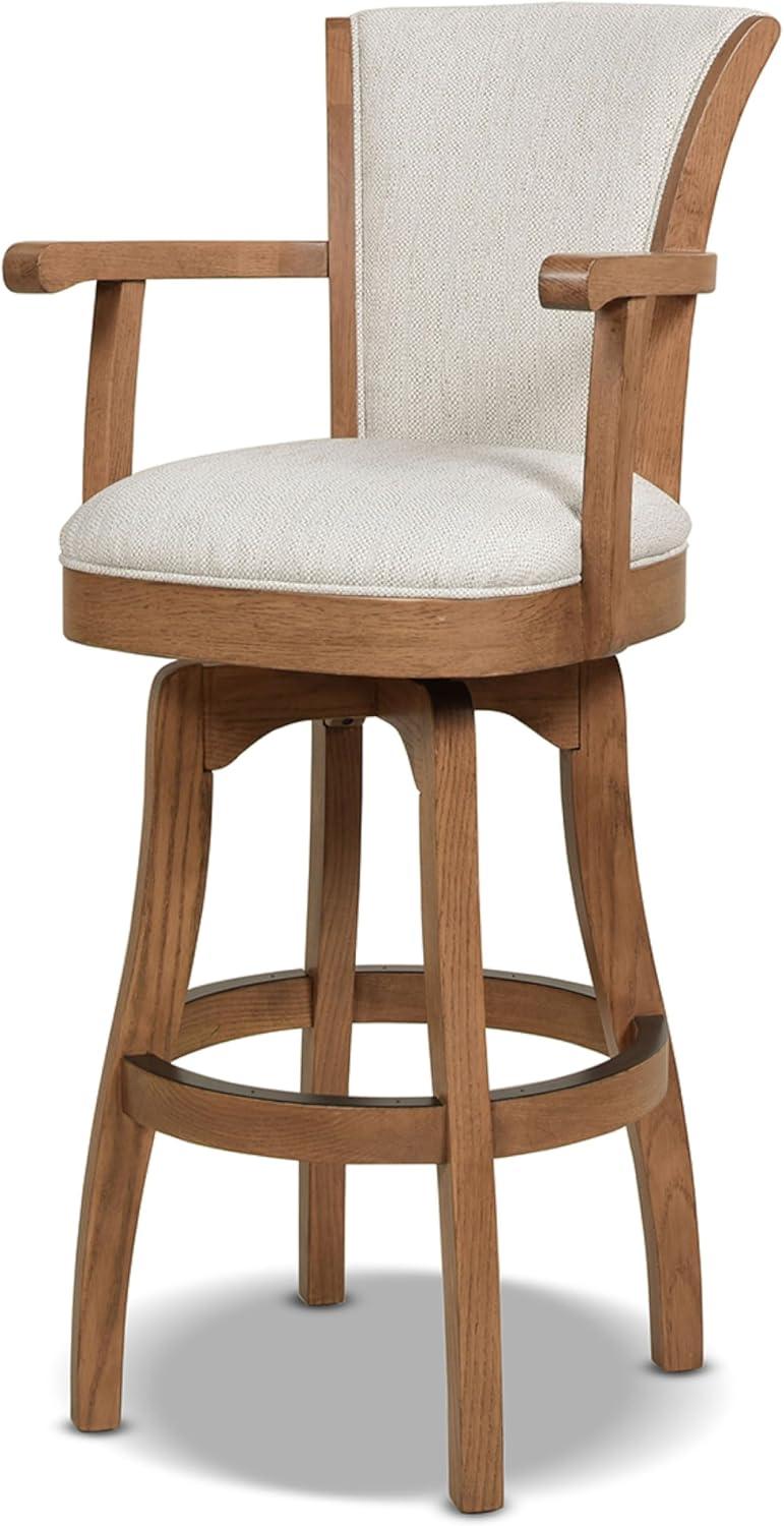 Jennifer Taylor Home Williams 31" Swivel Bar Stool with Armrests White Pepper