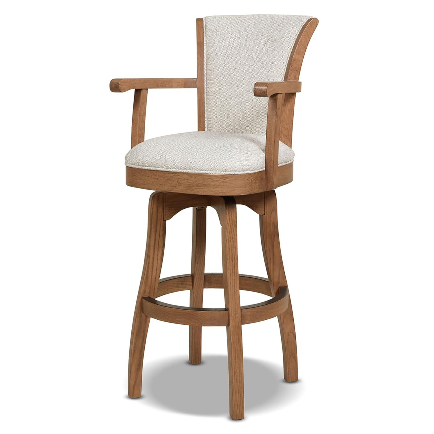 Jennifer Taylor Home Williams 31" Swivel Bar Stool with Armrests White Pepper
