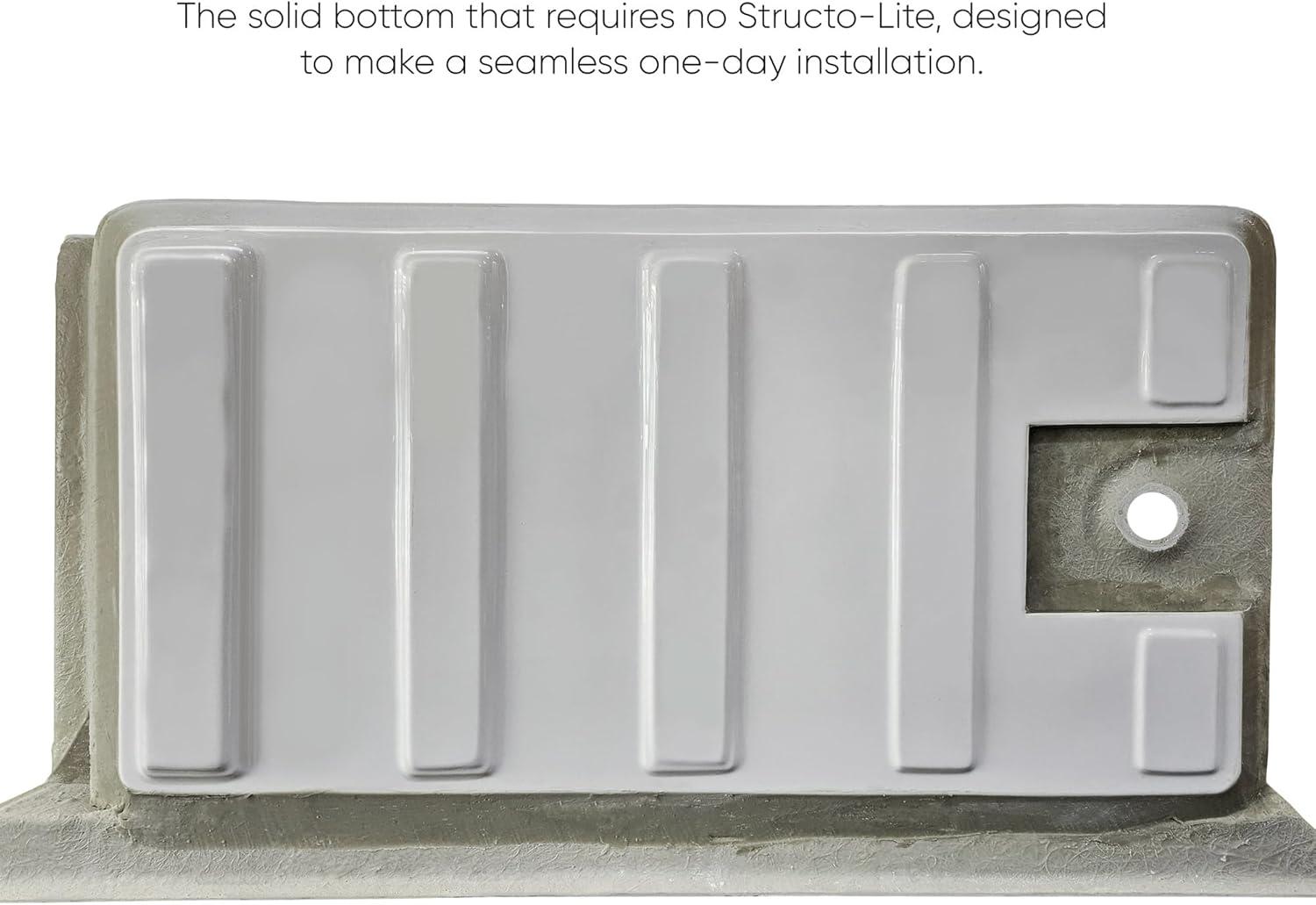 Whitehaus Collection WHAB6030-R-WH Whitehaus Collection 60" x 30" Alcove Soaking Bathtubs With Drain Hole Options