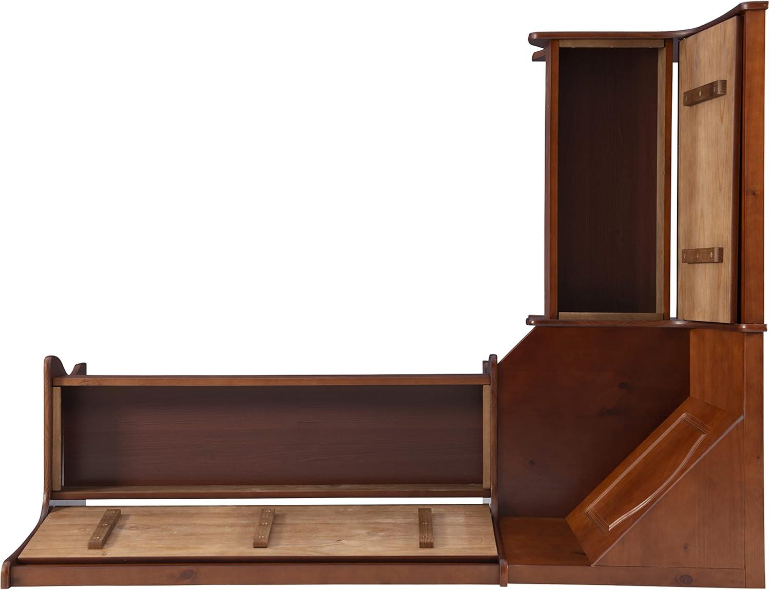 3pc Chelsea Breakfast Corner Nook Dining Table Set Walnut - Linon