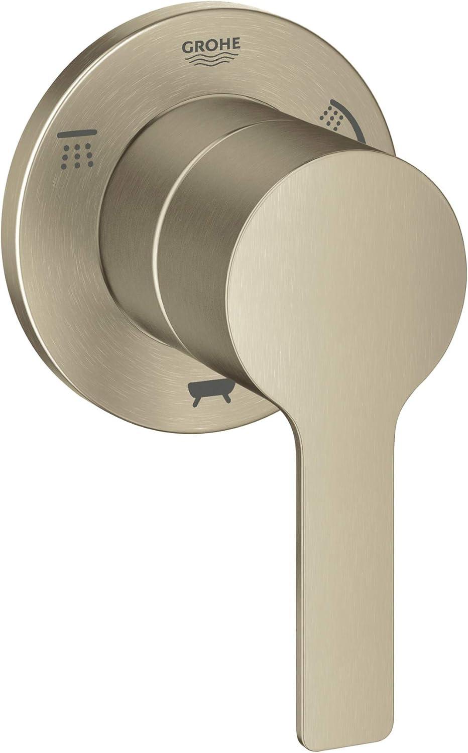 Modern European Brushed Nickel Wall-Mounted 3-Way Shower Diverter