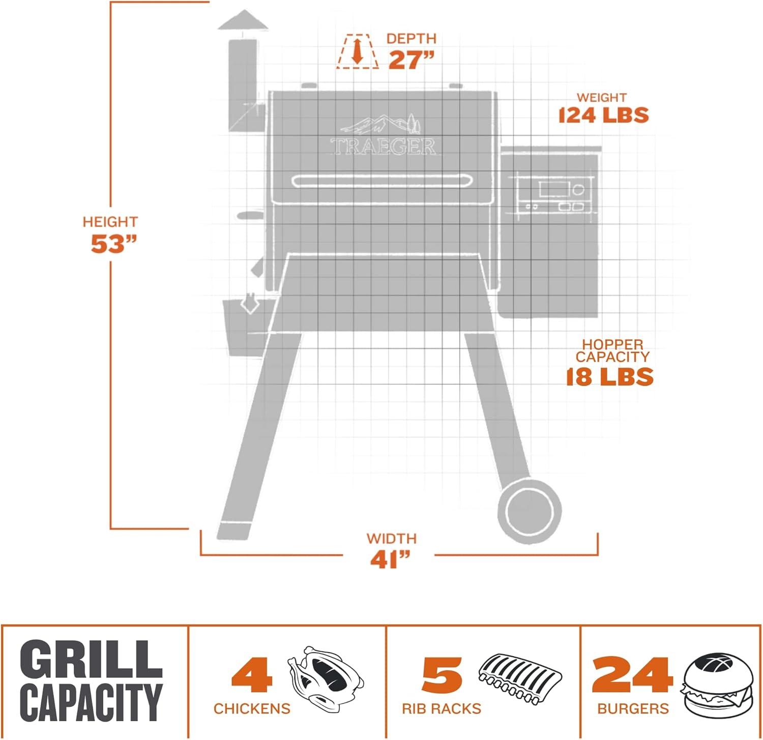 Black Steel WiFi-Enabled Wood Pellet Smoker Grill