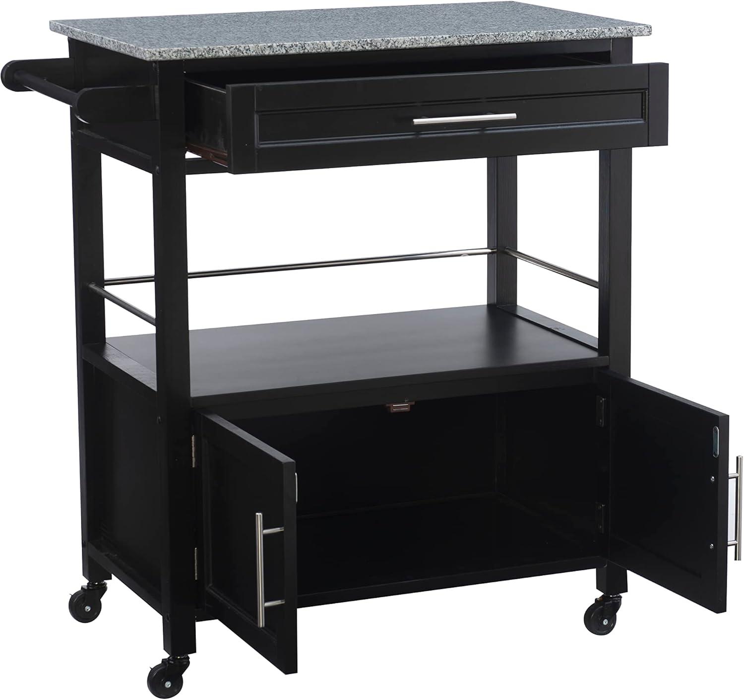 Cameron Kitchen Cart with Granite Top - Linon