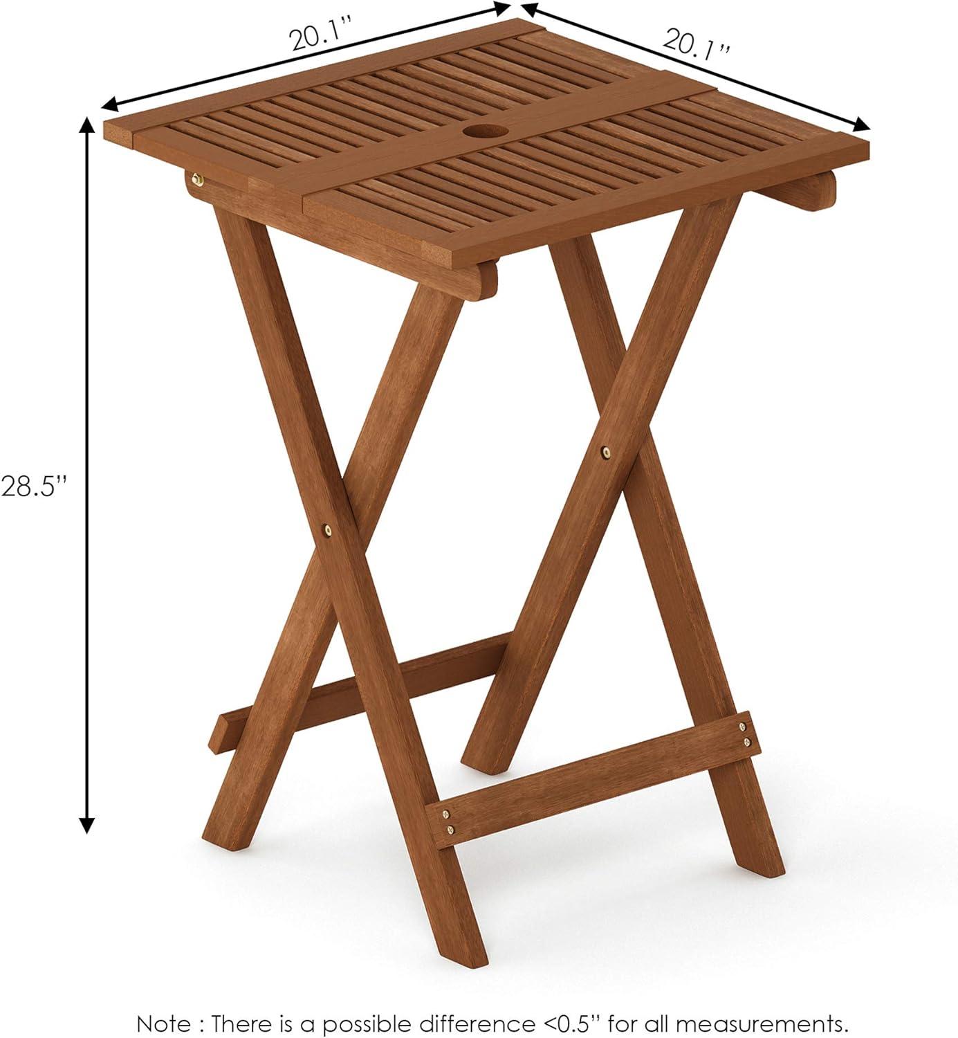 Furinno Tioman Hardwood Folding Table in Teak Oil