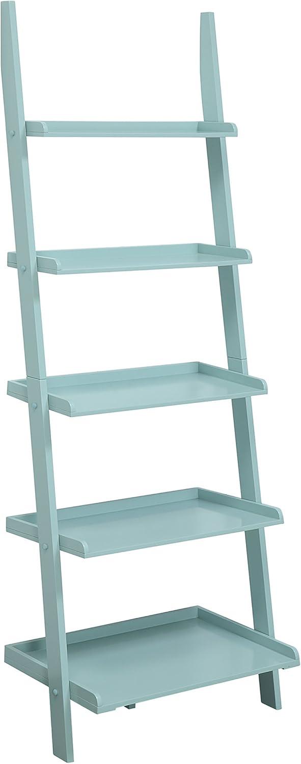 Convenience Concepts American Heritage 5-Shelf Ladder Bookcase, Sea Foam