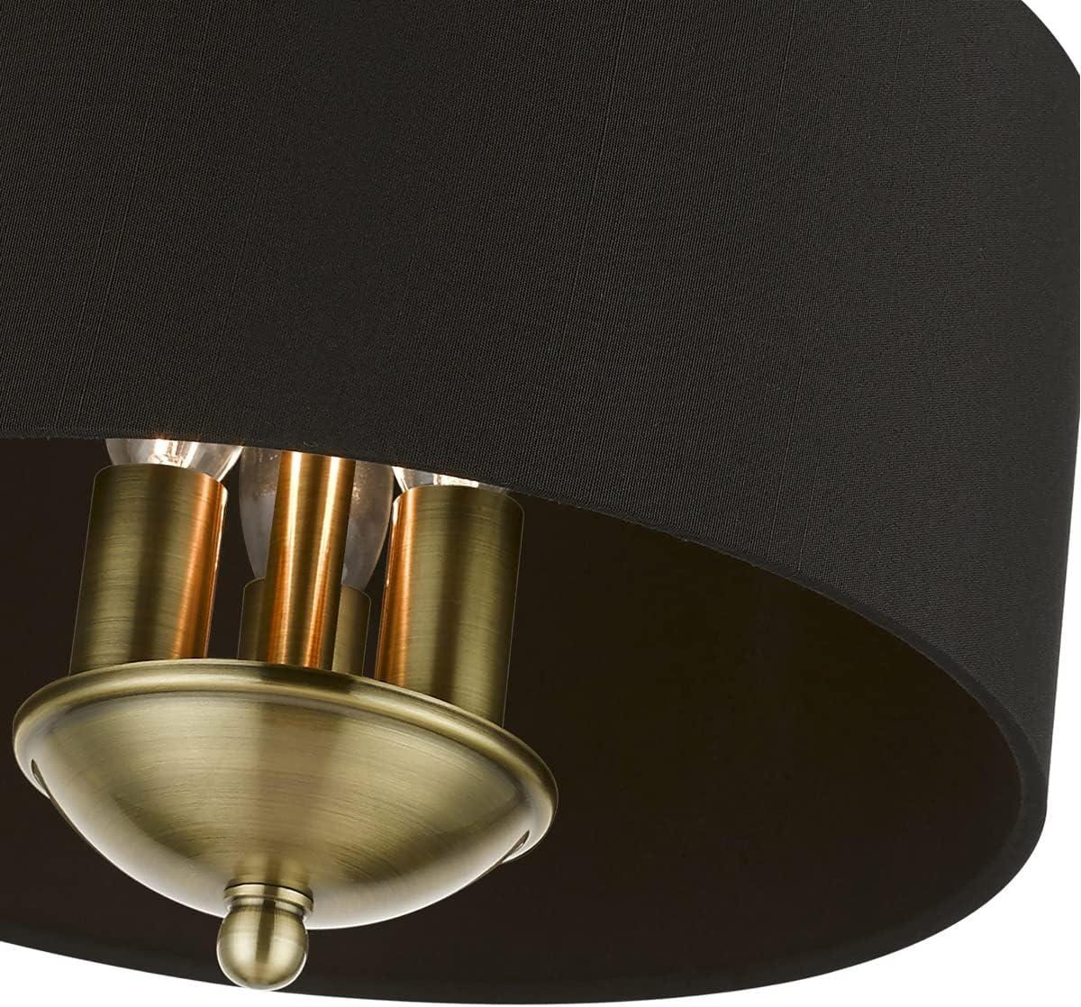 Livex Lighting Huntington 3 - Light Semi-Flush Mount in  Antique Brass