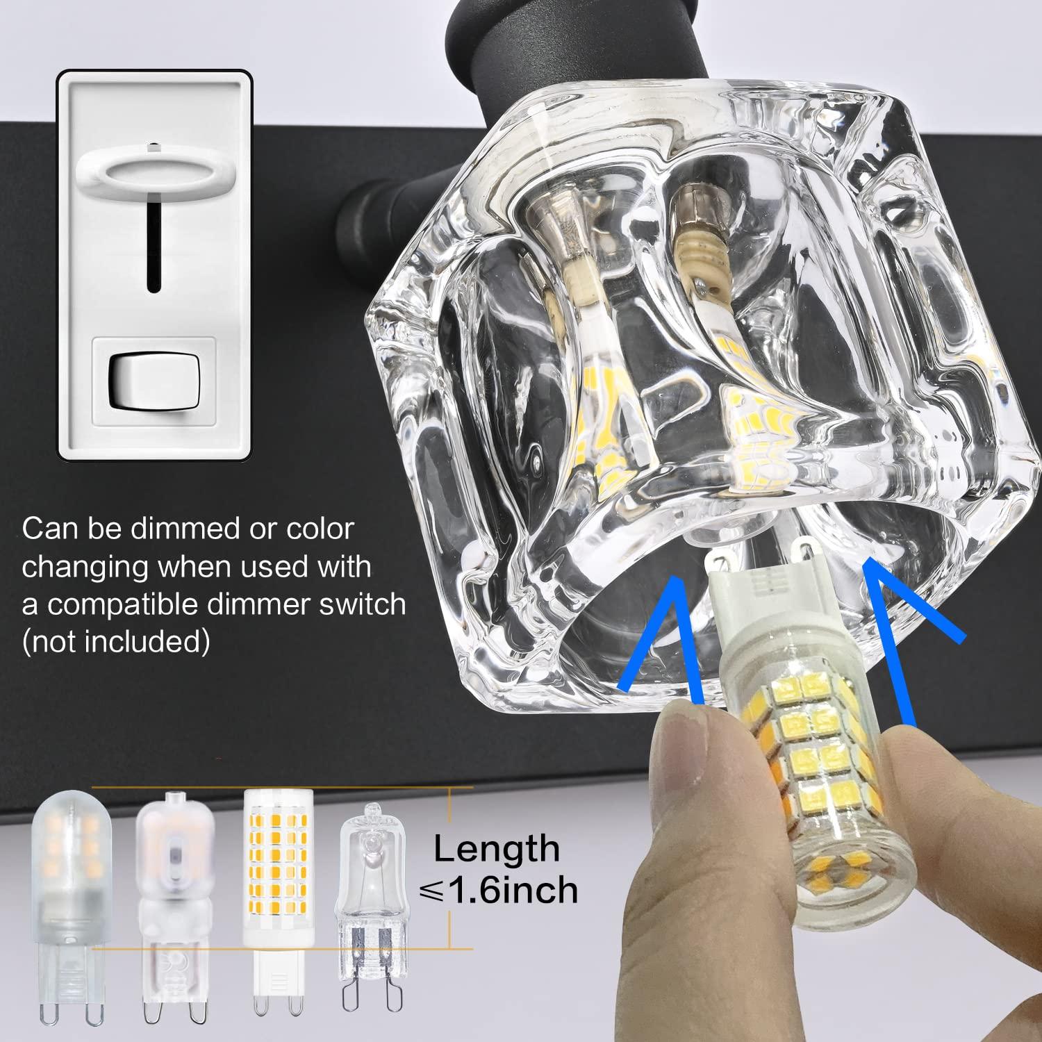 PRESDE Black Crystal Bathroom Lights Fixtures Over Mirror Modern 3 Light Vanity Lighting Bathroom Wall Light Fixtures(Exclude Bulb)