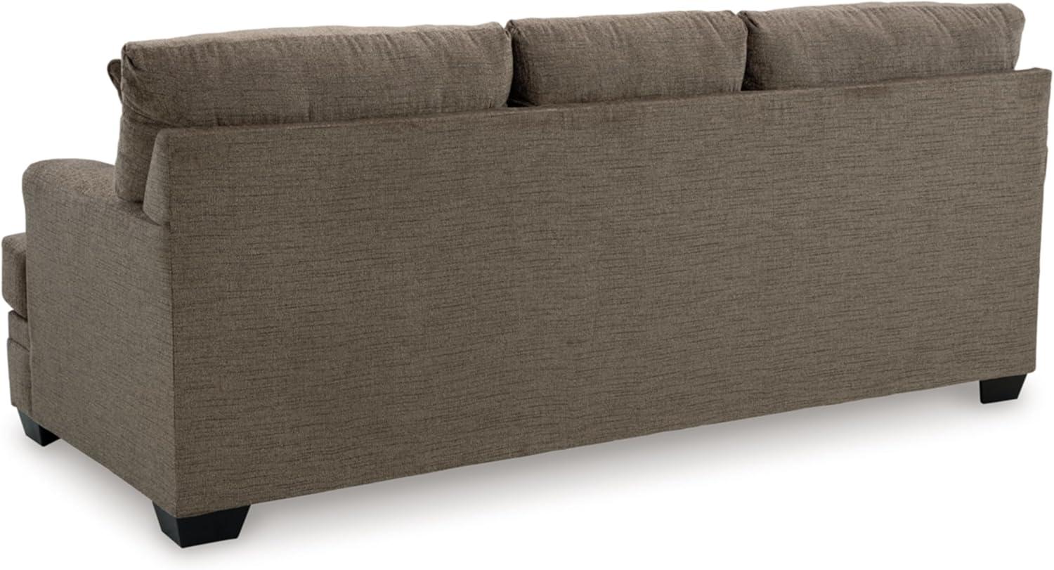 Nutmeg Greige Fabric Queen Sleeper Sofa with Metal Legs