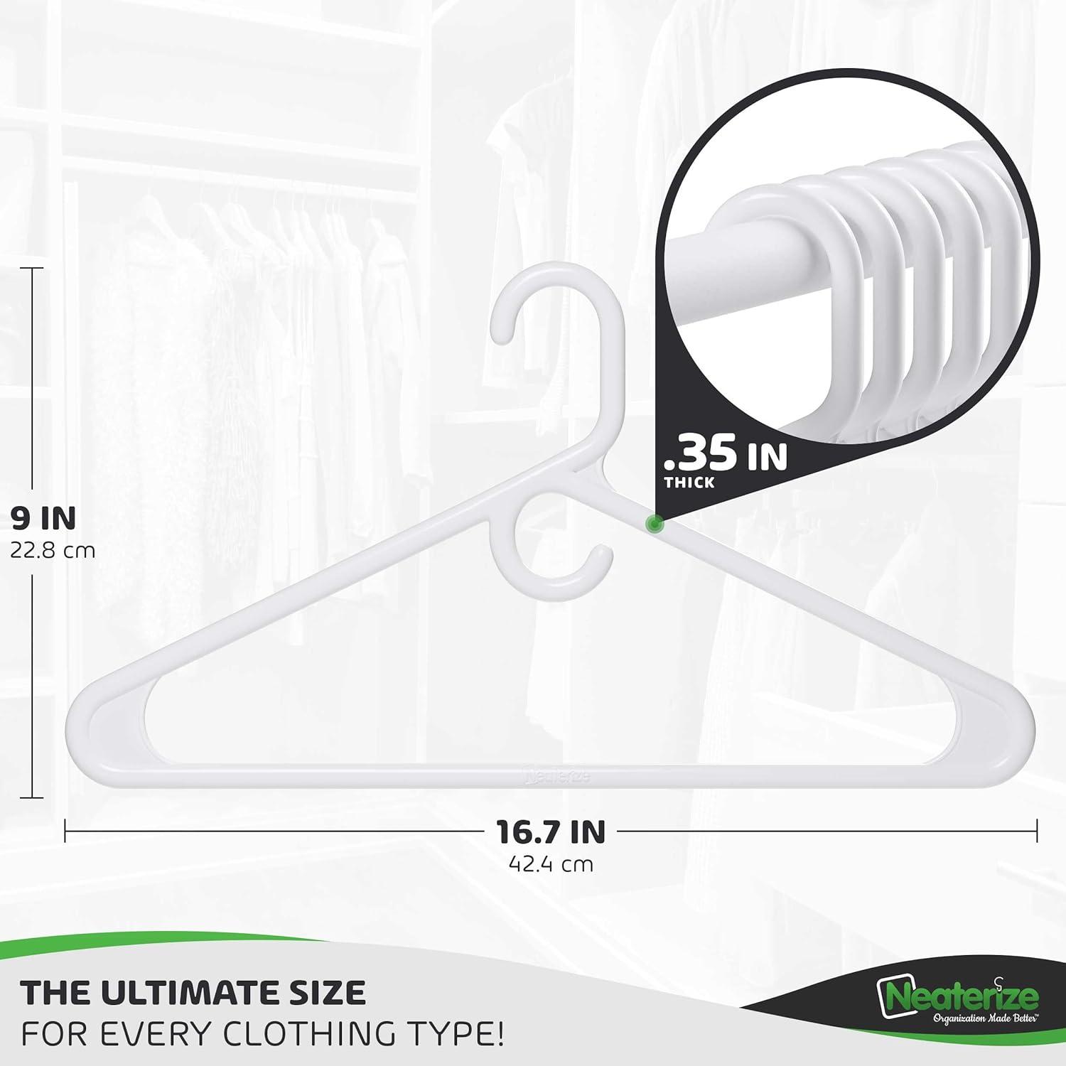 Ultra Heavy Duty White Plastic Suit Hangers, 12-Pack