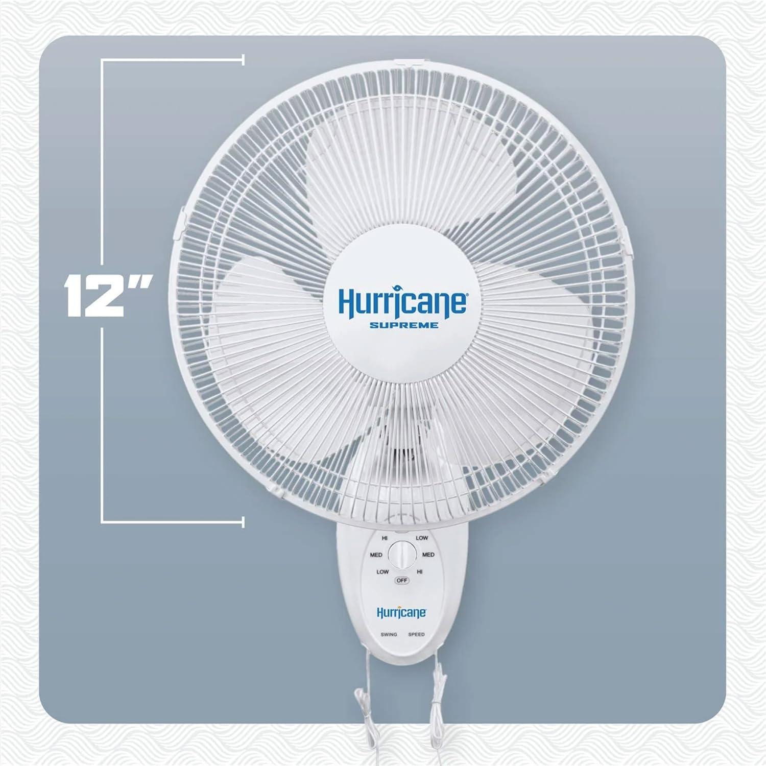 Hurricane Oscillating Wall Mounted Fan