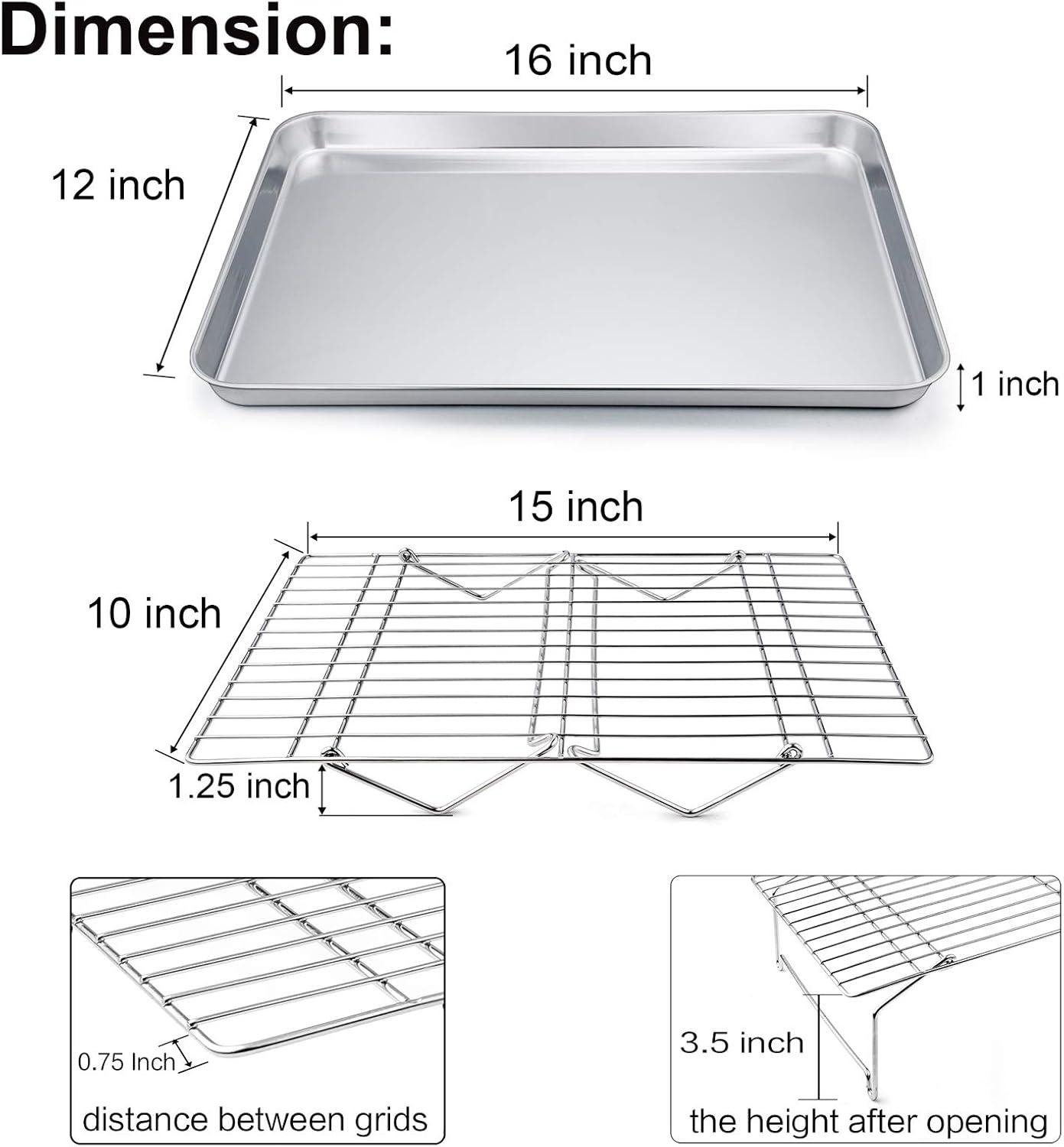 Stainless Steel Non-stick Baking Sheet with Rack Set