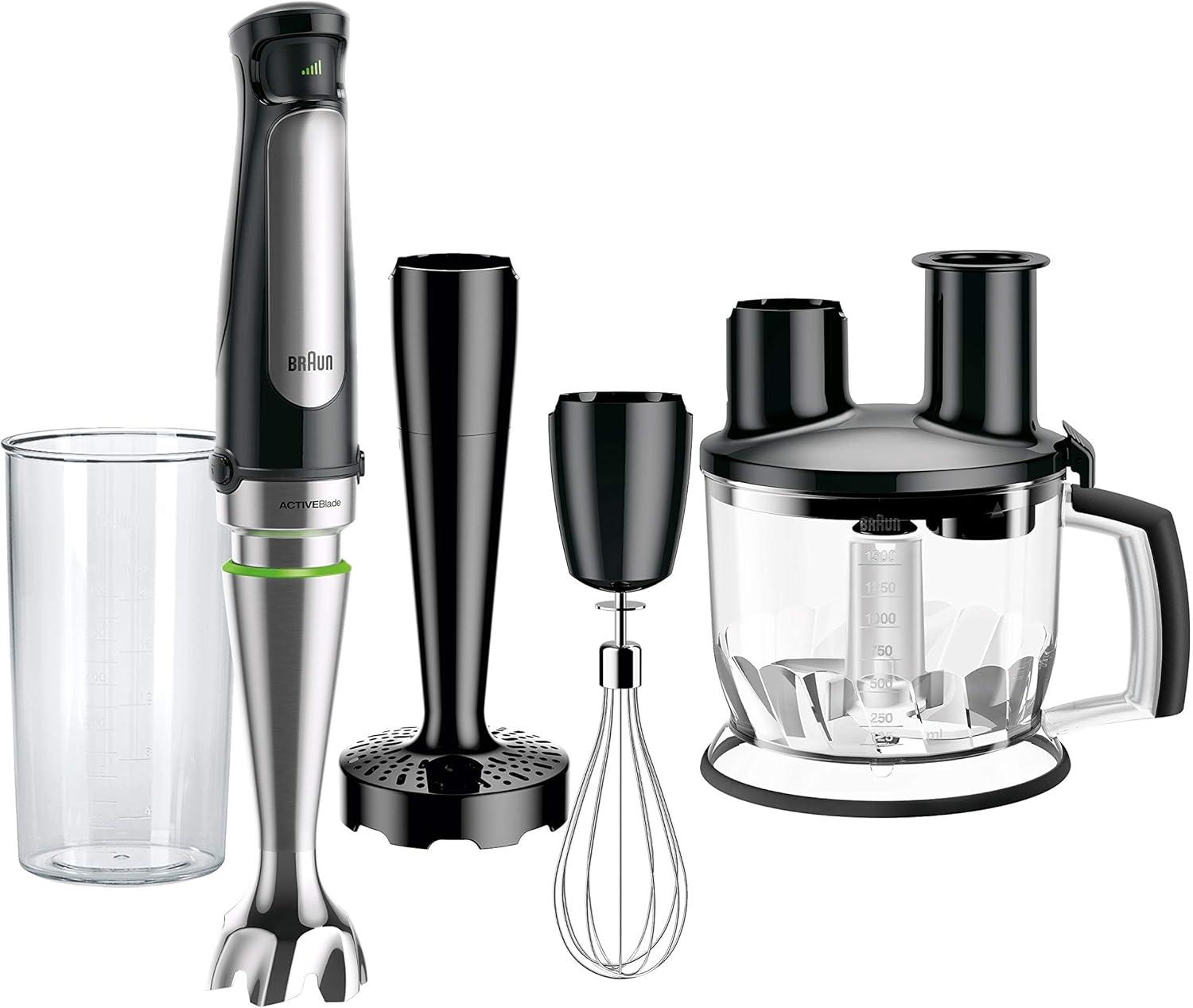 Braun Braun MultiQuick 7 Smart-Speed Hand Blender with 500 Watts of Power, Whisk, Masher, and 6-Cup Food Processor