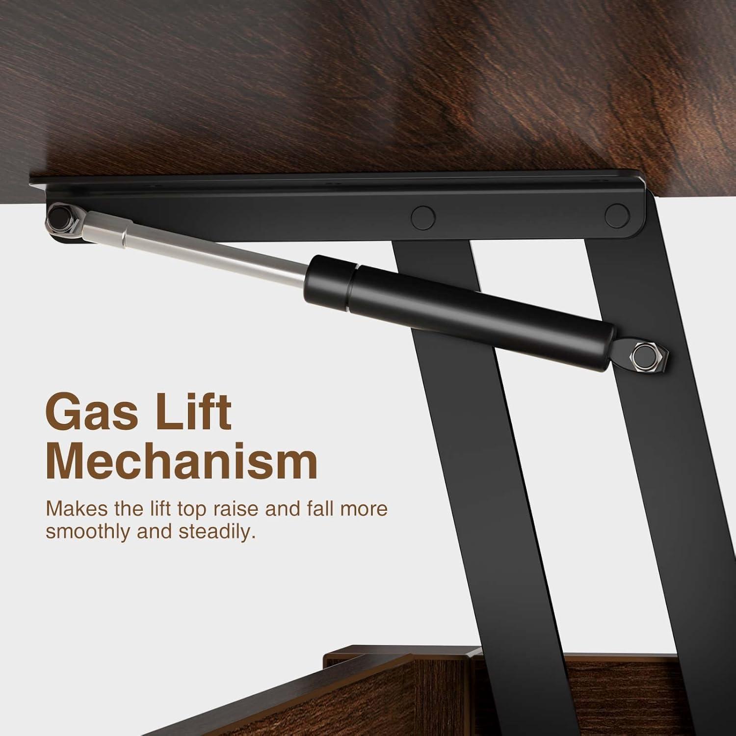 17 Stories Lift Top Coffee Table, Multi-Function Convertible Coffee Table With Storage Compartment&Drawers, Coffee Table For Living Room Converts To Dining Table, Computer Desk