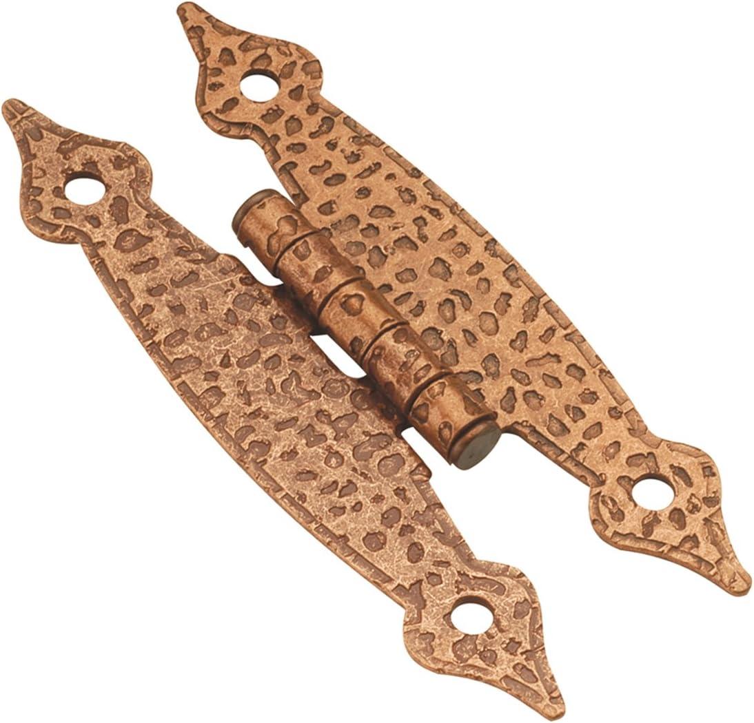 Hickory Hardware P106-AC Southwest Lodge Flush Mounted Hinge - Full Inset Face Frame with Soft Close - Free Swinging Cabinet Hinge - Easy Installation - Antique Copper Finish - 1 Set of Pair