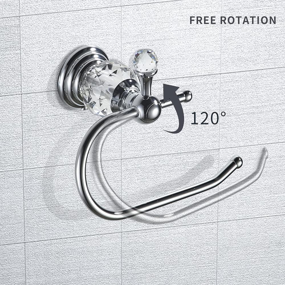 Crystal Series Polished Chrome Brass Toilet Paper Holder
