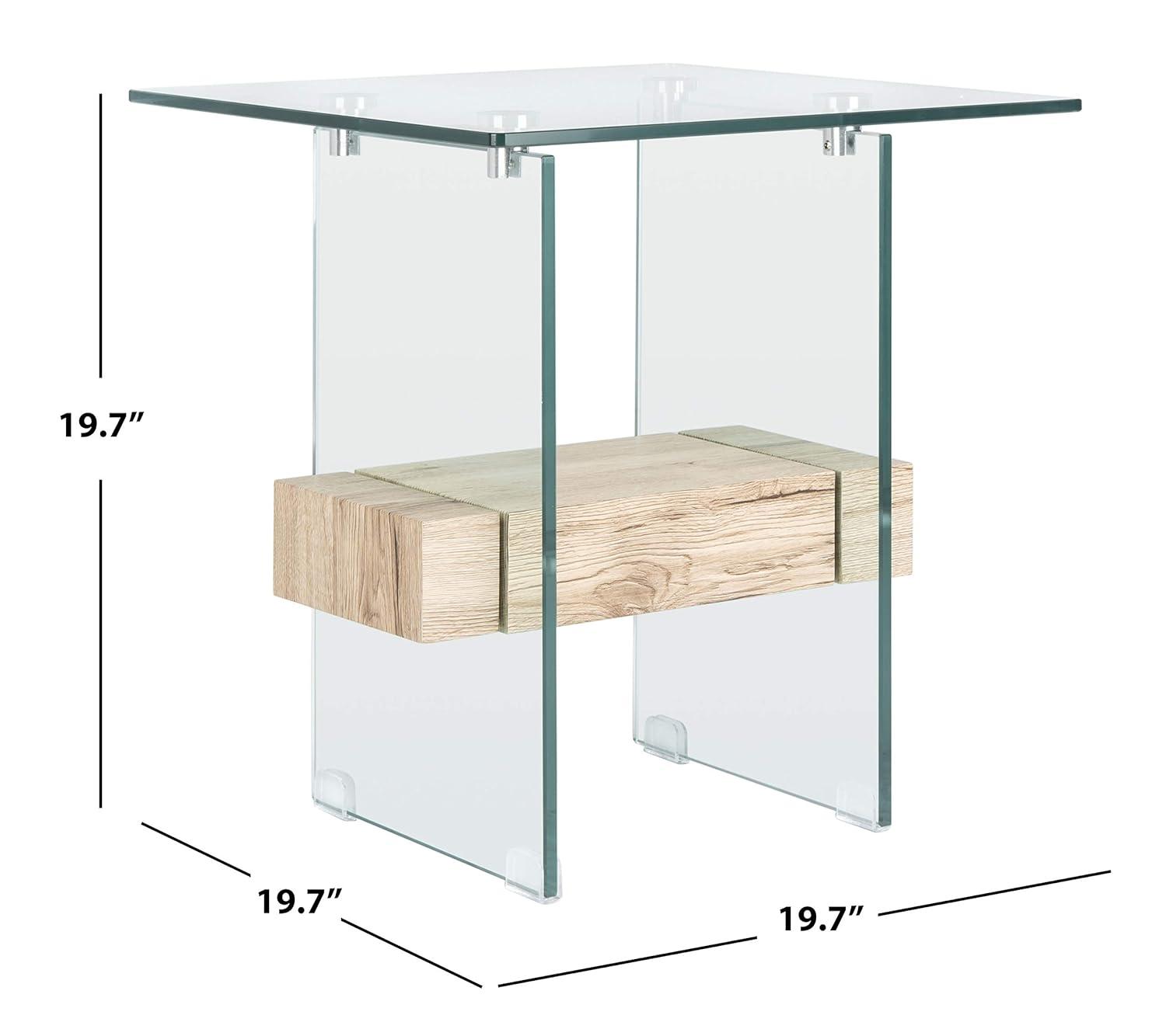 Kayley Glass Accent Table - ACC7001A - Natural/Glass - Safavieh