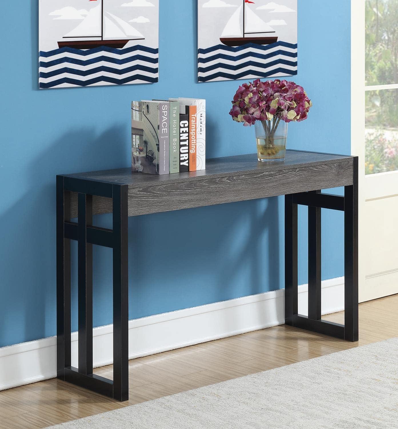 Convenience Concepts Monterey Console Table, Weathered Gray/Black