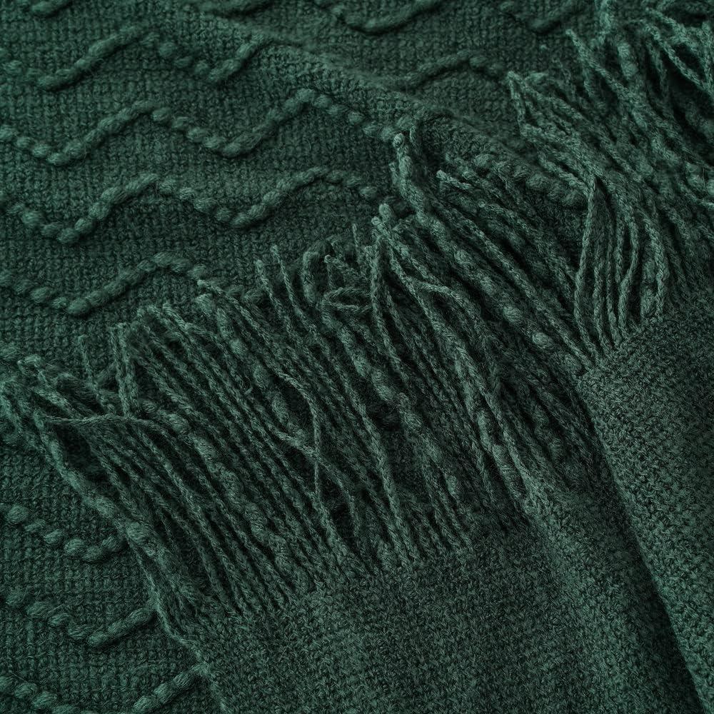 Battilo Green Throw Blanket for Couch, Textured Soft Green Blanket Throw,Dorm Essentials,50"x60"