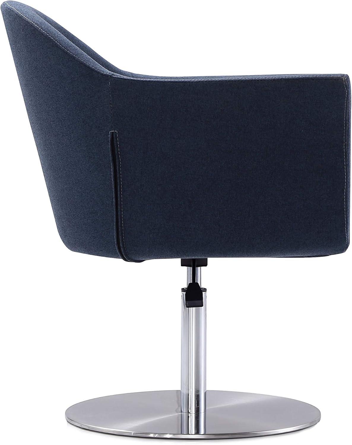 Manhattan Comfort Voyager Fabric Height Adjustable Accent Chair in Smokey Blue