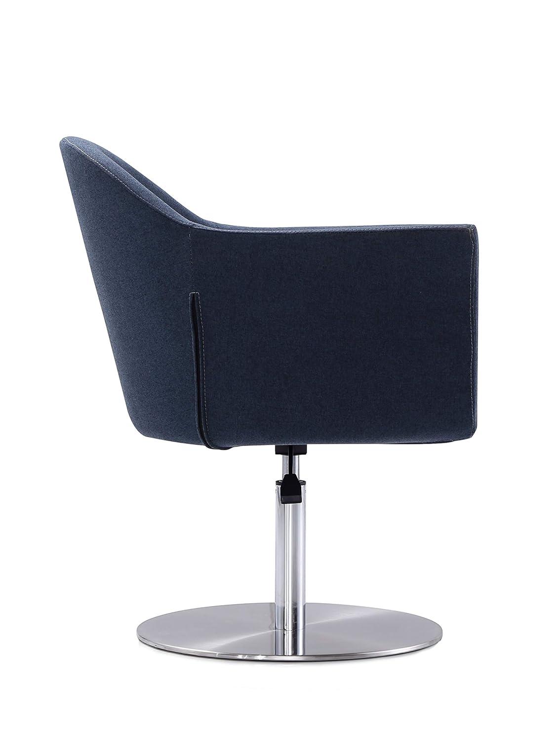 Manhattan Comfort Voyager Fabric Height Adjustable Accent Chair in Smokey Blue