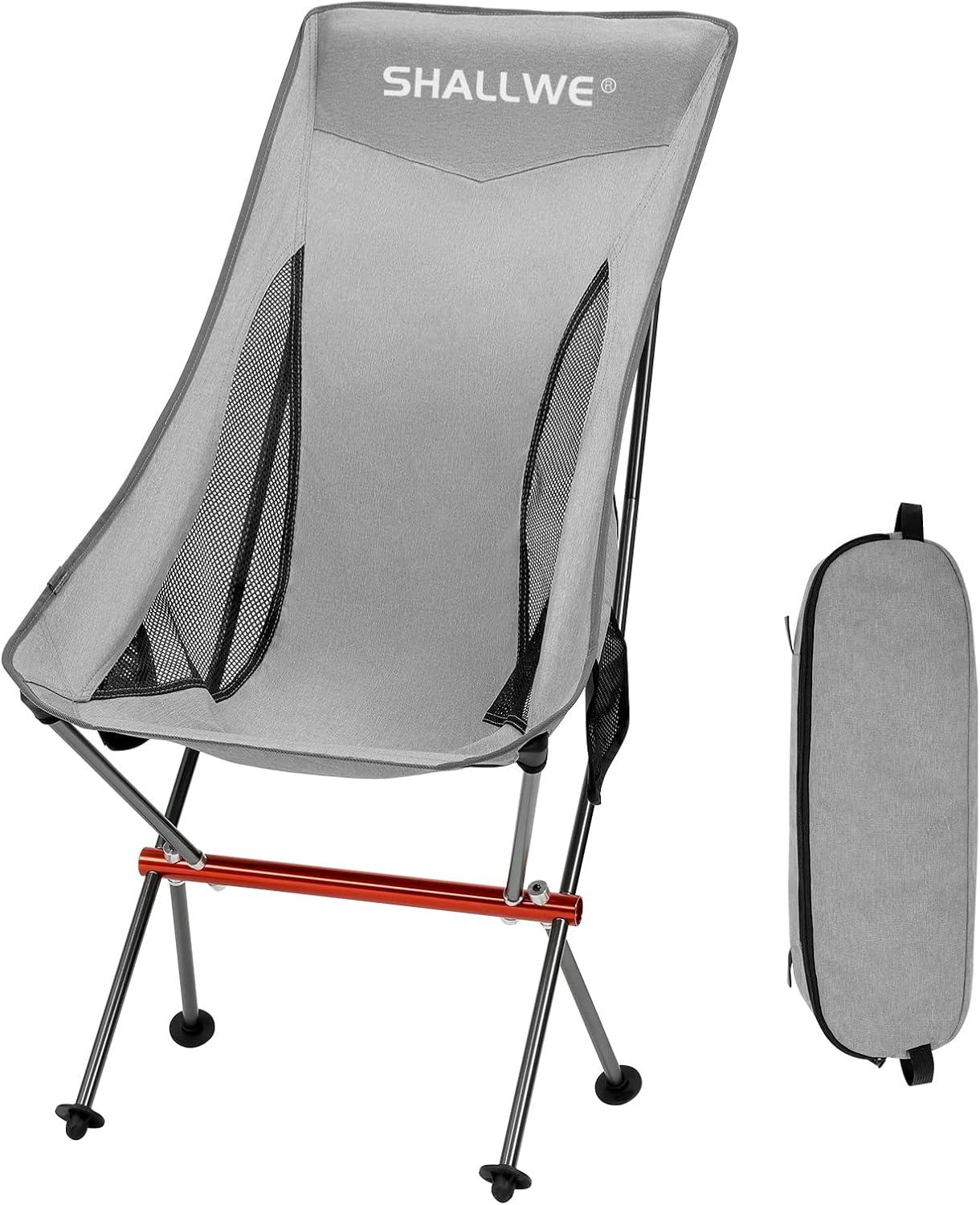 Ultralight Silver High Back Camping Chair with Cushions