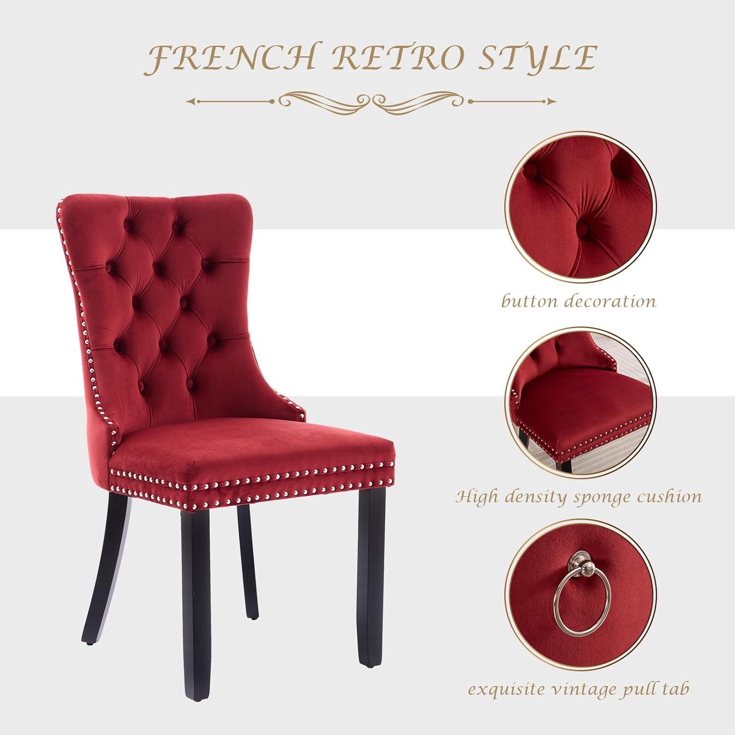 Rosdorf Park Allena Tufted Velvet/Linen Wing Back Parsons Chair (Set of 2)