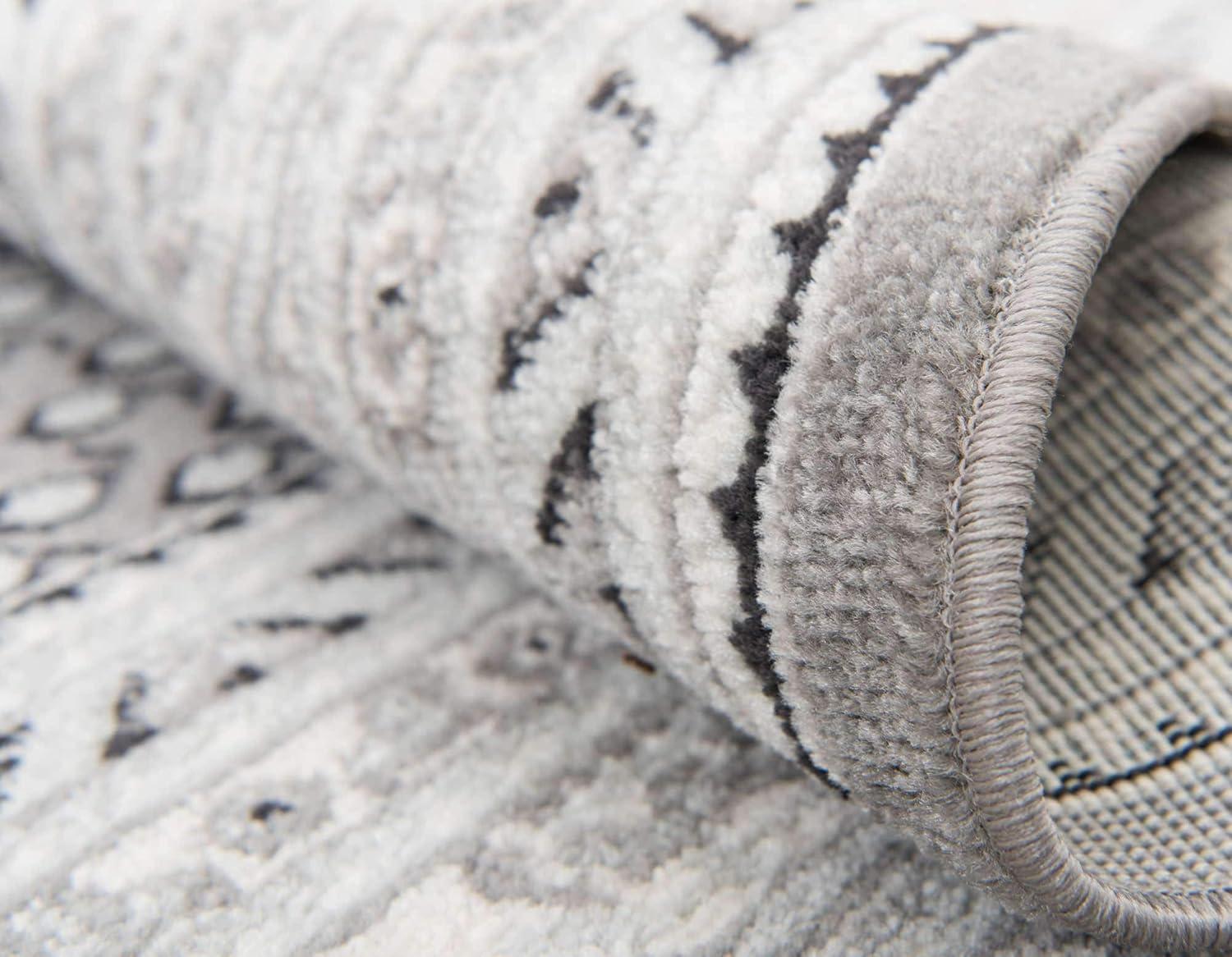 Unique Loom Williamsburg Collection Area Rug - Allover (7' 10" x 10' Rectangle Gray/Black)