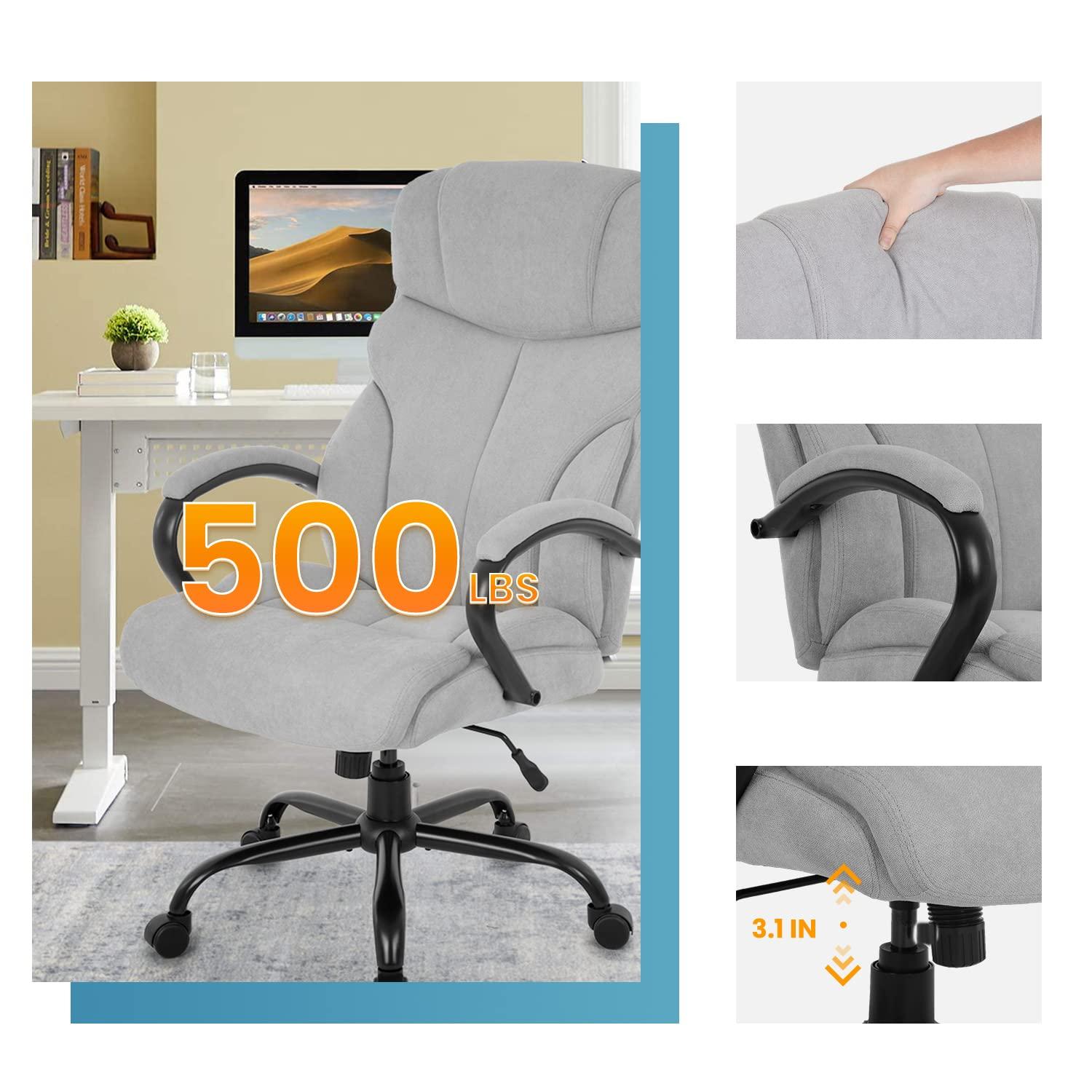 Dkelincs Ergonomic Office Chair Big and Tall Wide Seat Desk Chair 500 lbs Adjustable Computer Chair with Lumbar Support, Gray