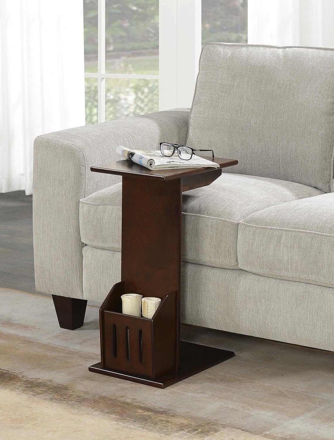 Convenience Concepts Designs2Go Abby C End Table with Magazine Holder, Espresso