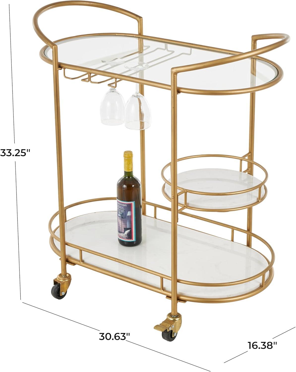 Colette Marble Bar Cart